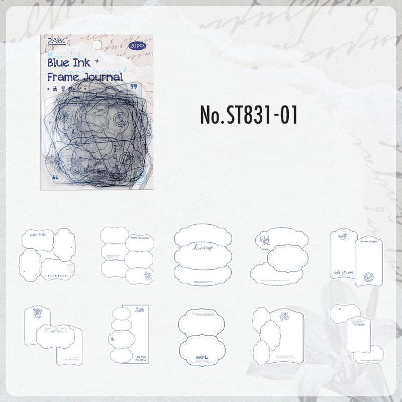 ST831 フレーム 透明 ラベル 枠 額縁 ノート 丸 三角 四角 コラージュ素材 コラージュ シール ステッカー 紙もの 手帳 日記 海外 紙モノ 紙物
