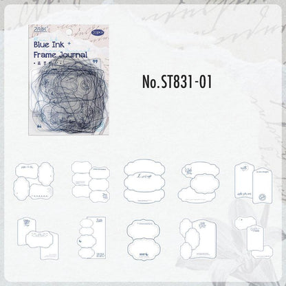 ST831 フレーム 透明 ラベル 枠 額縁 ノート 丸 三角 四角 コラージュ素材 コラージュ シール ステッカー 紙もの 手帳 日記 海外 紙モノ 紙物