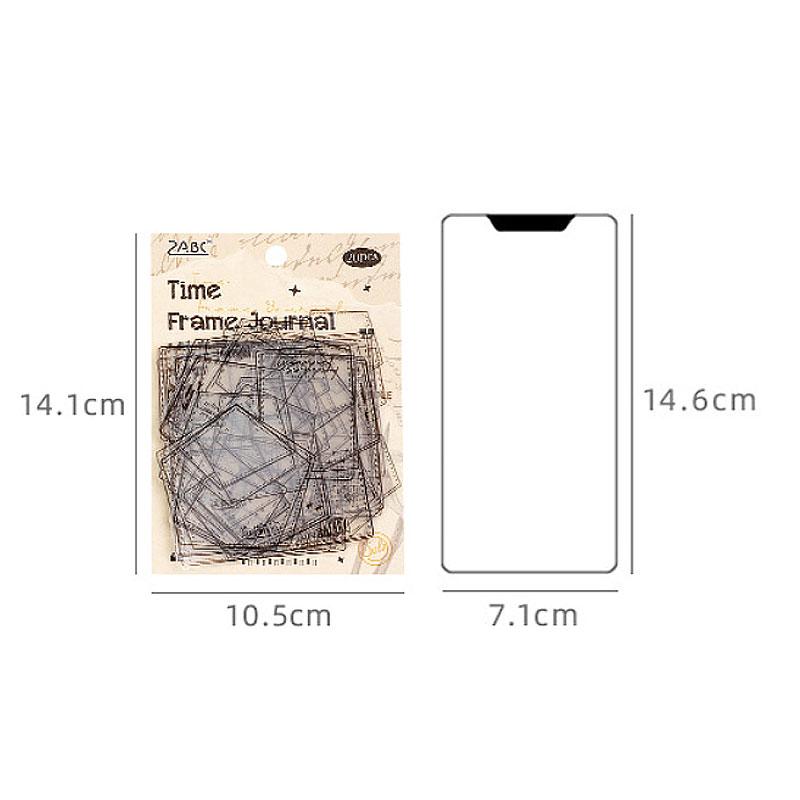 ST831 フレーム 透明 ラベル 枠 額縁 ノート 丸 三角 四角 コラージュ素材 コラージュ シール ステッカー 紙もの 手帳 日記 海外 紙モノ 紙物