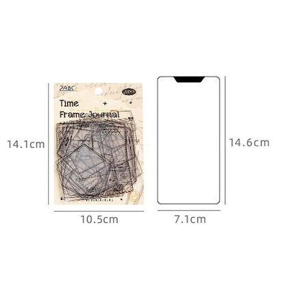 ST831 フレーム 透明 ラベル 枠 額縁 ノート 丸 三角 四角 コラージュ素材 コラージュ シール ステッカー 紙もの 手帳 日記 海外 紙モノ 紙物