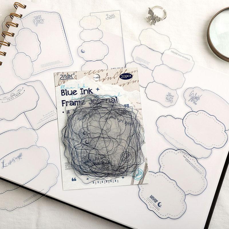ST831 フレーム 透明 ラベル 枠 額縁 ノート 丸 三角 四角 コラージュ素材 コラージュ シール ステッカー 紙もの 手帳 日記 海外 紙モノ 紙物