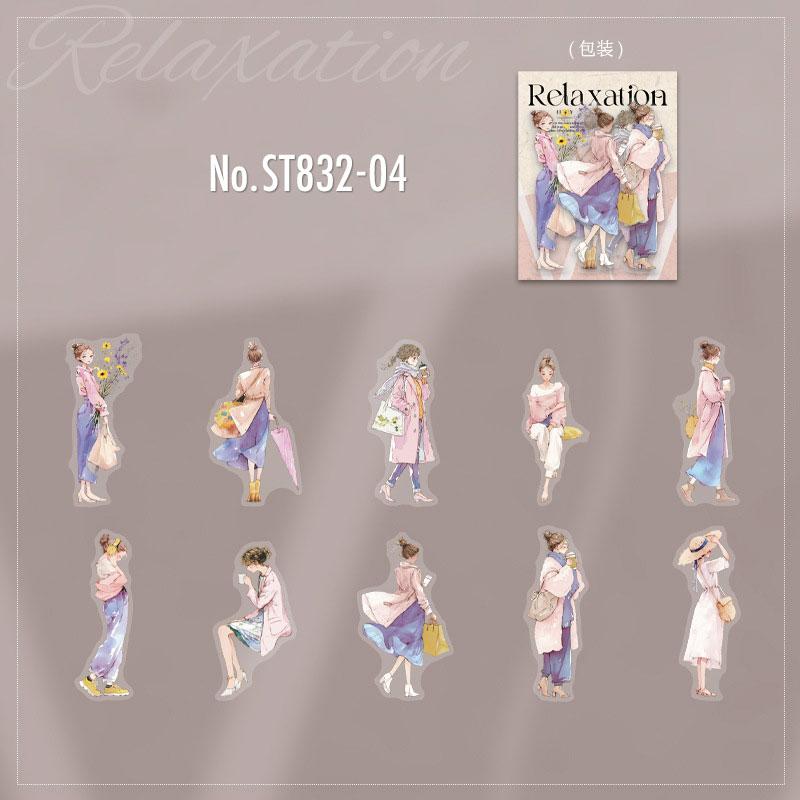 ST832｜人物 女性 女の子 おしゃれ 横顔 後ろ姿
