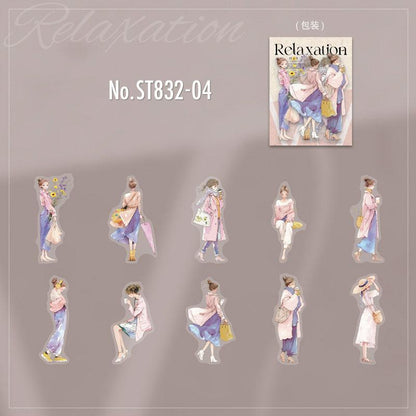 ST832｜人物 女性 女の子 おしゃれ 横顔 後ろ姿
