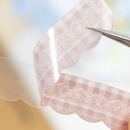 ST834 リボン レース ロングステッカー 装飾 アクセント 飾り コラージュ素材 コラージュ シール ステッカー 紙もの 手帳 日記 海外 紙モノ 紙物