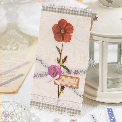 ST834 リボン レース ロングステッカー 装飾 アクセント 飾り コラージュ素材 コラージュ シール ステッカー 紙もの 手帳 日記 海外 紙モノ 紙物