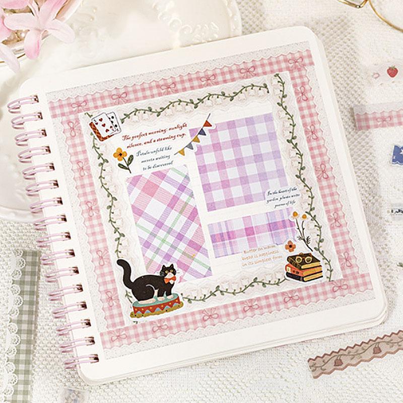 ST834 リボン レース ロングステッカー 装飾 アクセント 飾り コラージュ素材 コラージュ シール ステッカー 紙もの 手帳 日記 海外 紙モノ 紙物