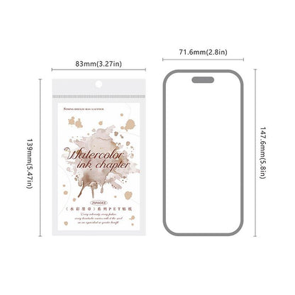 ST836 水彩 滲み インク 染み 装飾 アクセント 飾り 英語 フレーズ コラージュ素材 コラージュ シール ステッカー 紙もの 手帳 日記 海外 紙モノ 紙物