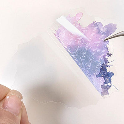 ST836 水彩 滲み インク 染み 装飾 アクセント 飾り 英語 フレーズ コラージュ素材 コラージュ シール ステッカー 紙もの 手帳 日記 海外 紙モノ 紙物