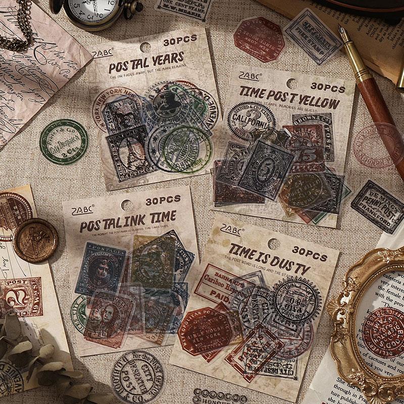 ST837 スタンプ 切手 ハンコ 判子 消印 コラージュ素材 コラージュ シール ステッカー 紙もの 手帳 日記 海外 紙モノ 紙物