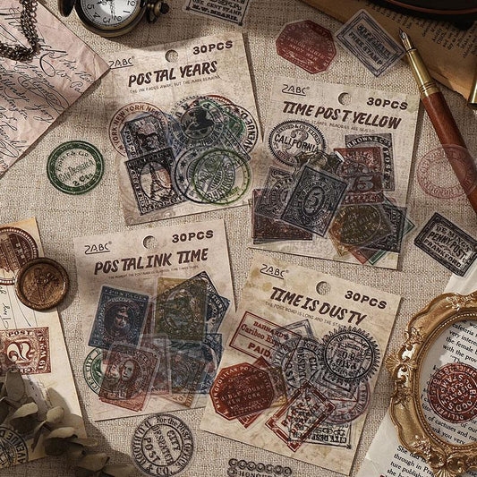ST837 スタンプ 切手 ハンコ 判子 消印 コラージュ素材 コラージュ シール ステッカー 紙もの 手帳 日記 海外 紙モノ 紙物