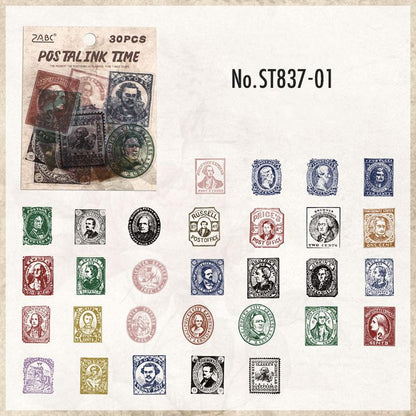 ST837 スタンプ 切手 ハンコ 判子 消印 コラージュ素材 コラージュ シール ステッカー 紙もの 手帳 日記 海外 紙モノ 紙物