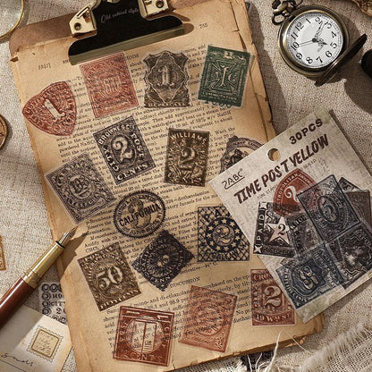 ST837 スタンプ 切手 ハンコ 判子 消印 コラージュ素材 コラージュ シール ステッカー 紙もの 手帳 日記 海外 紙モノ 紙物