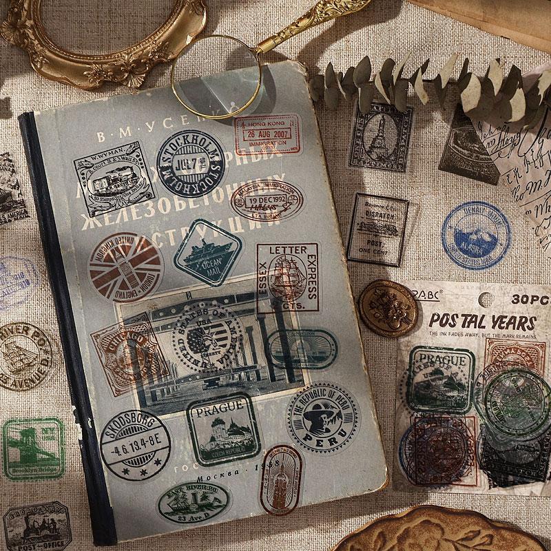 ST837 スタンプ 切手 ハンコ 判子 消印 コラージュ素材 コラージュ シール ステッカー 紙もの 手帳 日記 海外 紙モノ 紙物
