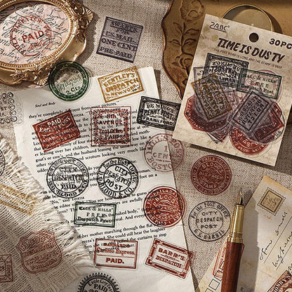 ST837 スタンプ 切手 ハンコ 判子 消印 コラージュ素材 コラージュ シール ステッカー 紙もの 手帳 日記 海外 紙モノ 紙物