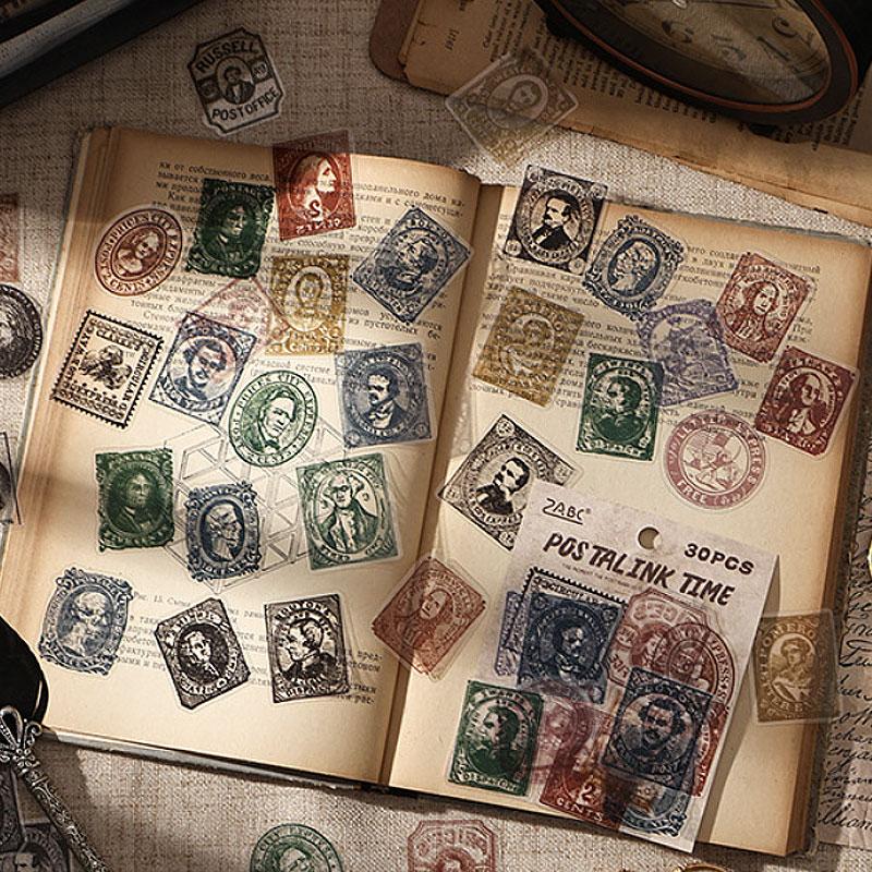 ST837 スタンプ 切手 ハンコ 判子 消印 コラージュ素材 コラージュ シール ステッカー 紙もの 手帳 日記 海外 紙モノ 紙物