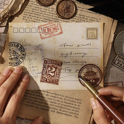 ST837 スタンプ 切手 ハンコ 判子 消印 コラージュ素材 コラージュ シール ステッカー 紙もの 手帳 日記 海外 紙モノ 紙物