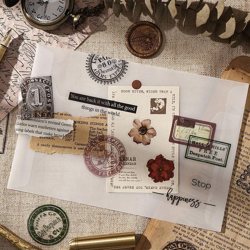 ST837 スタンプ 切手 ハンコ 判子 消印 コラージュ素材 コラージュ シール ステッカー 紙もの 手帳 日記 海外 紙モノ 紙物