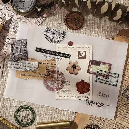 ST837 スタンプ 切手 ハンコ 判子 消印 コラージュ素材 コラージュ シール ステッカー 紙もの 手帳 日記 海外 紙モノ 紙物