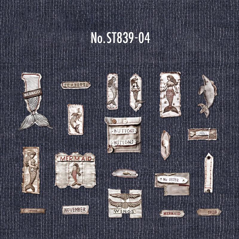 ST839｜刺繍 ワッペン パッチワーク 蜂 ハチ 人魚 マーメイド