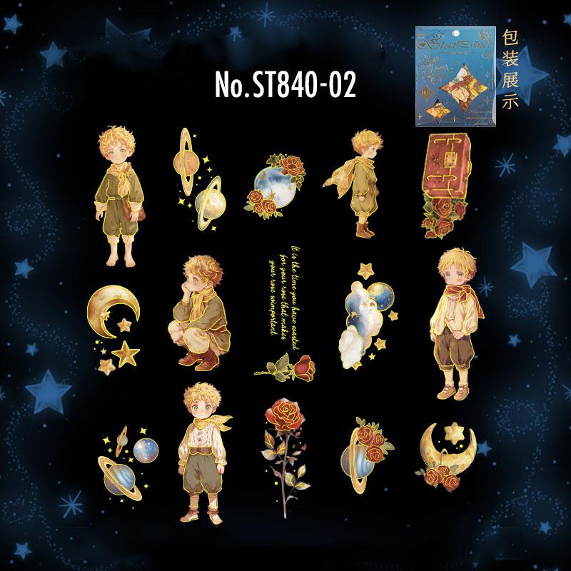 ST840 人物 男の子 男性 星の王子さま コラージュ素材 コラージュ シール ステッカー 紙もの 手帳 日記 海外 紙モノ 紙物