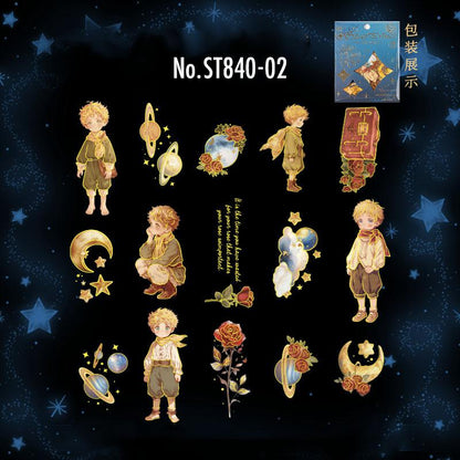 ST840 人物 男の子 男性 星の王子さま コラージュ素材 コラージュ シール ステッカー 紙もの 手帳 日記 海外 紙モノ 紙物