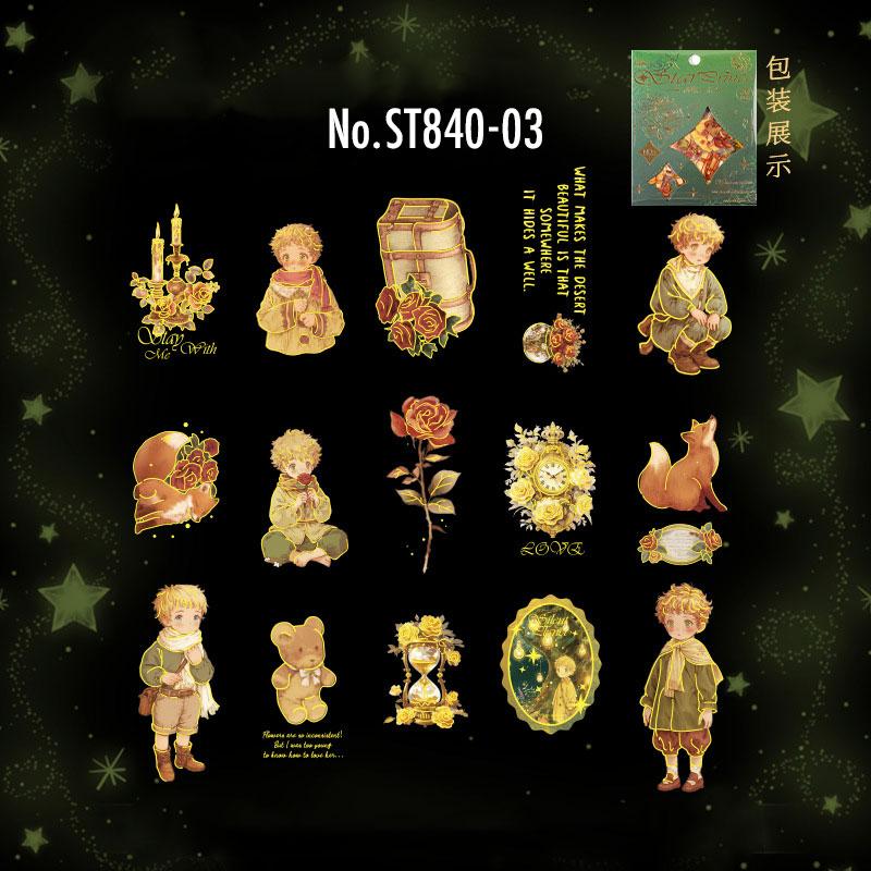ST840 人物 男の子 男性 星の王子さま コラージュ素材 コラージュ シール ステッカー 紙もの 手帳 日記 海外 紙モノ 紙物