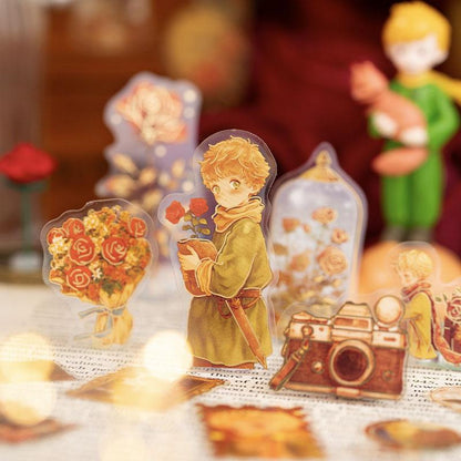 ST840 人物 男の子 男性 星の王子さま コラージュ素材 コラージュ シール ステッカー 紙もの 手帳 日記 海外 紙モノ 紙物