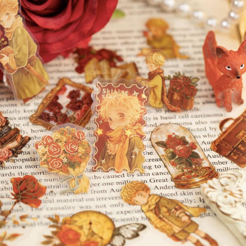 ST840 人物 男の子 男性 星の王子さま コラージュ素材 コラージュ シール ステッカー 紙もの 手帳 日記 海外 紙モノ 紙物