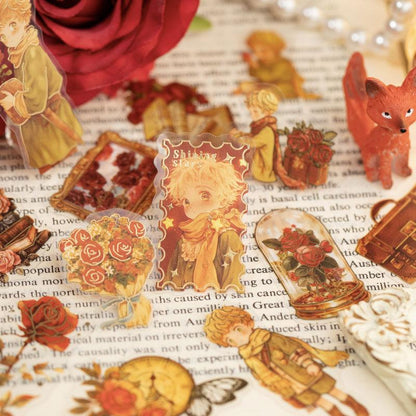 ST840 人物 男の子 男性 星の王子さま コラージュ素材 コラージュ シール ステッカー 紙もの 手帳 日記 海外 紙モノ 紙物