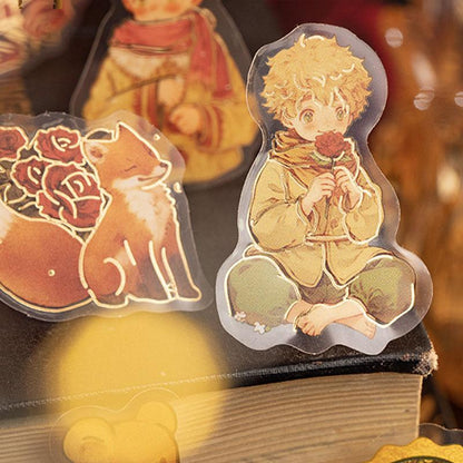 ST840 人物 男の子 男性 星の王子さま コラージュ素材 コラージュ シール ステッカー 紙もの 手帳 日記 海外 紙モノ 紙物