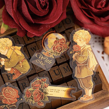 ST840 人物 男の子 男性 星の王子さま コラージュ素材 コラージュ シール ステッカー 紙もの 手帳 日記 海外 紙モノ 紙物