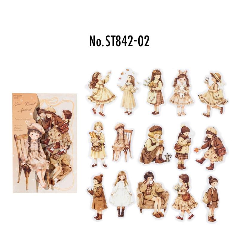 ST842｜人物シール 子供 女の子 女性