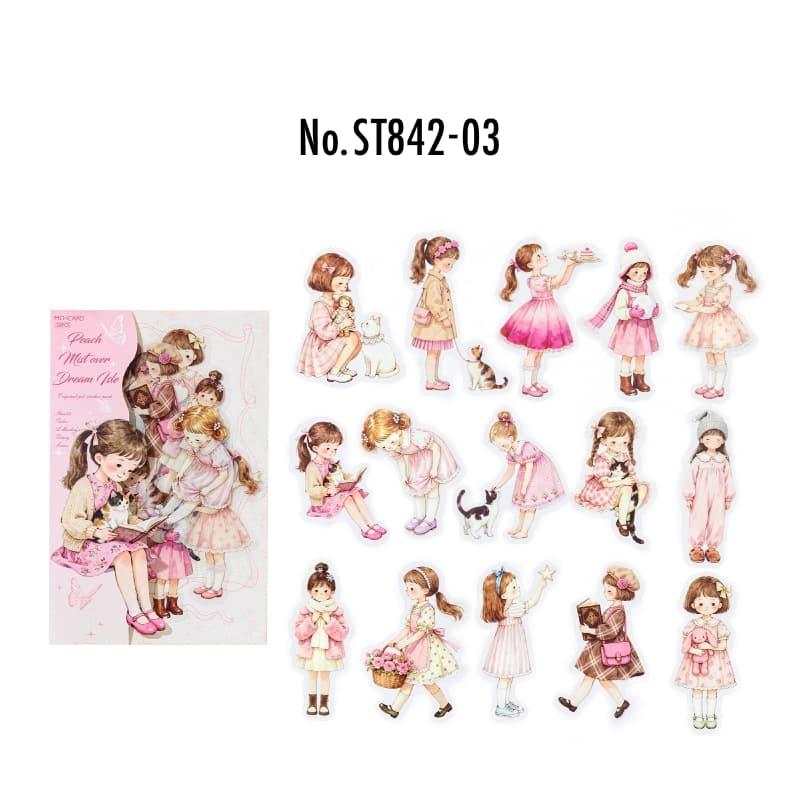 ST842｜人物シール 子供 女の子 女性