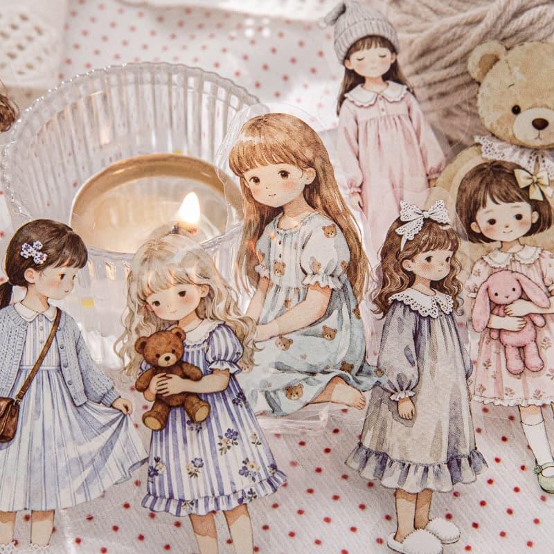 ST842｜人物シール 子供 女の子 女性