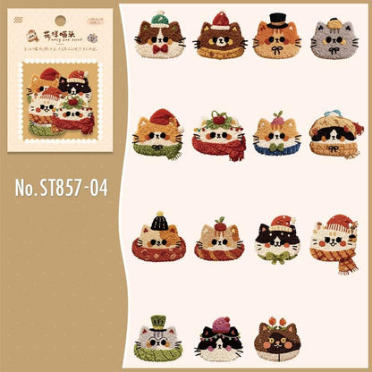 ST857｜犬 猫 イヌ ネコ ぬいぐるみ風 刺繍 ワッペン