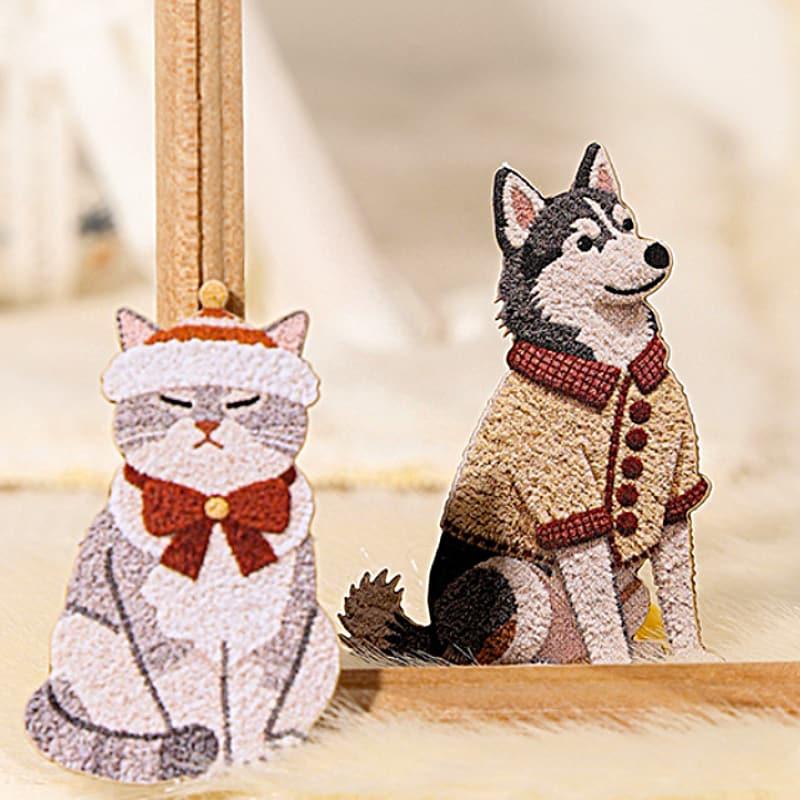 ST857｜犬 猫 イヌ ネコ ぬいぐるみ風 刺繍 ワッペン