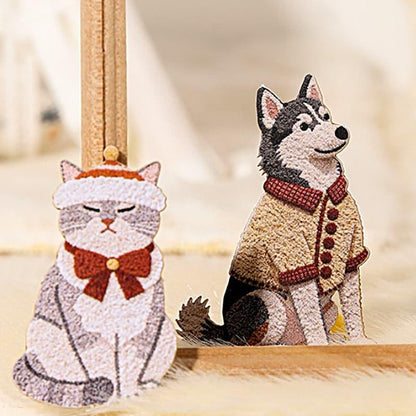 ST857｜犬 猫 イヌ ネコ ぬいぐるみ風 刺繍 ワッペン
