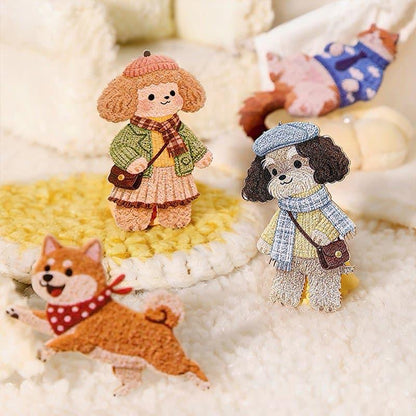 ST857｜犬 猫 イヌ ネコ ぬいぐるみ風 刺繍 ワッペン