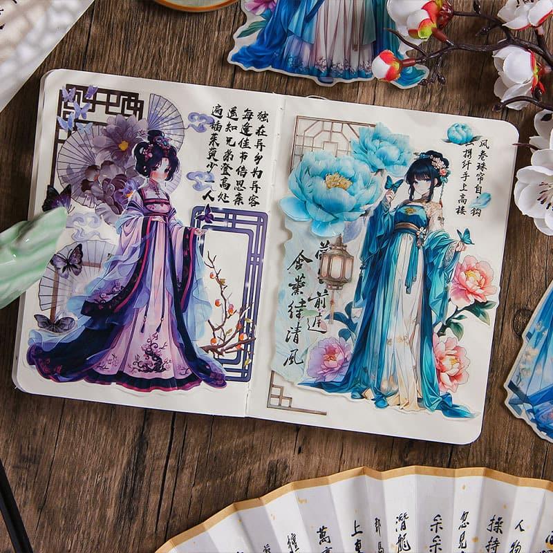 ST878｜人物 女性 女の子 着物 ドレス 中華風