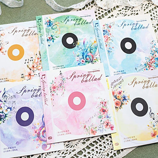 ST879｜音符 音楽 CD レコード ディスク 花