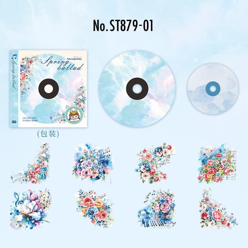 ST879｜音符 音楽 CD レコード ディスク 花