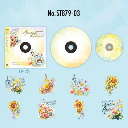 ST879｜音符 音楽 CD レコード ディスク 花