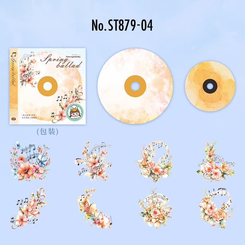 ST879｜音符 音楽 CD レコード ディスク 花