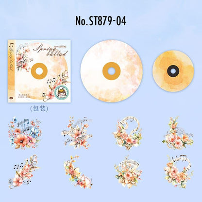 ST879｜音符 音楽 CD レコード ディスク 花