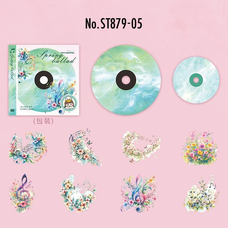 ST879｜音符 音楽 CD レコード ディスク 花