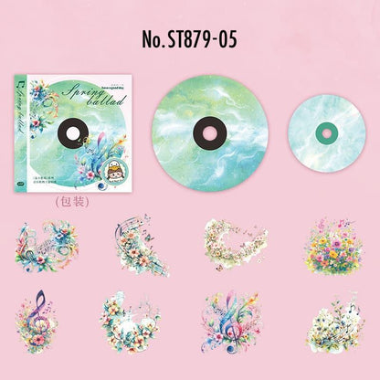 ST879｜音符 音楽 CD レコード ディスク 花