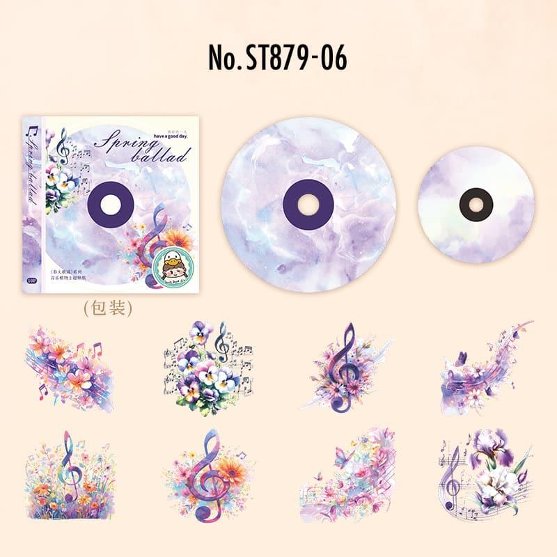 ST879｜音符 音楽 CD レコード ディスク 花