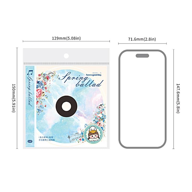 ST879｜音符 音楽 CD レコード ディスク 花