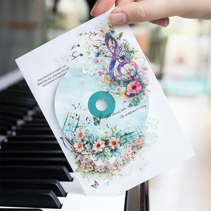 ST879｜音符 音楽 CD レコード ディスク 花
