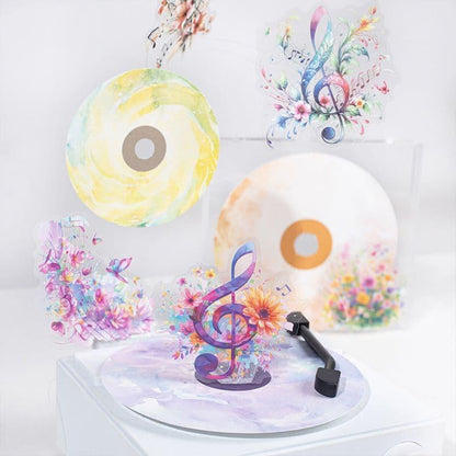 ST879｜音符 音楽 CD レコード ディスク 花